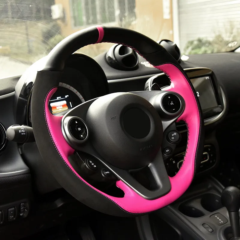 Чехол на руль автомобиля из натуральной кожи защитный чехол для Smart fortwo forfour 2015 2016