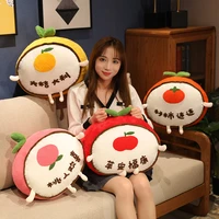 40cm creative fruit plush pillow persimmon orange peach apple filled fruit plush gift auspicious ruyi pillow cushion child gift