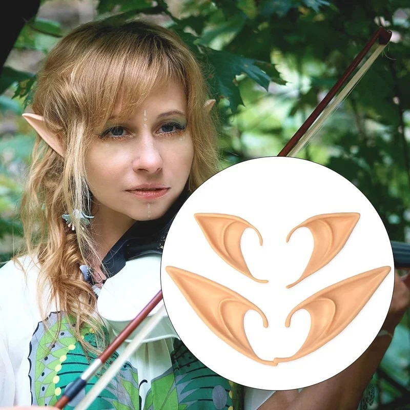 

1 Pair Elves Cosplay Ears Men Women Halloween Holiday Party Angel Simulated Role Prop Soft Latex Fairy Pointed Ears Accessories