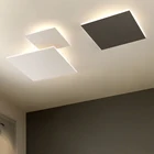 Потолочная светодиодная лампа, современный минималистичный квадратный светильник черного цвета для гостиной, кабинета, спальни, комнатного коридора, дизайнерский светильник для дома
