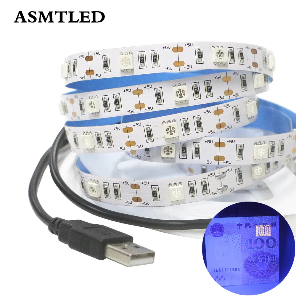 0 5-2 м 5050 SMD чип УФ светодиодная полоса освещения 30 светодиодов/м не