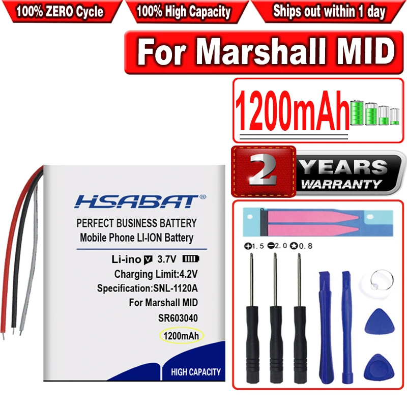 

Аккумулятор HSABAT 1200 мАч для гарнитуры Marshall MID SR603040