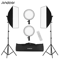 andoer photography studio led lightting kit softbox 3200k 6400k dimmable led lights stands remote control photo studio kit