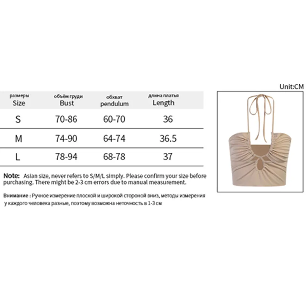 

Summer Women Neck-Mounted Solid Color Halter Crop Top Sexy Sleeveless Hollow Out Tie-Back Camis Tees 2021