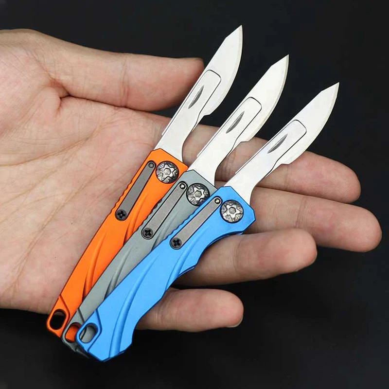 

EDC Aluminum Alloy Folding Knife Portable Scalpel Sharp Demolition Express Mini Knife