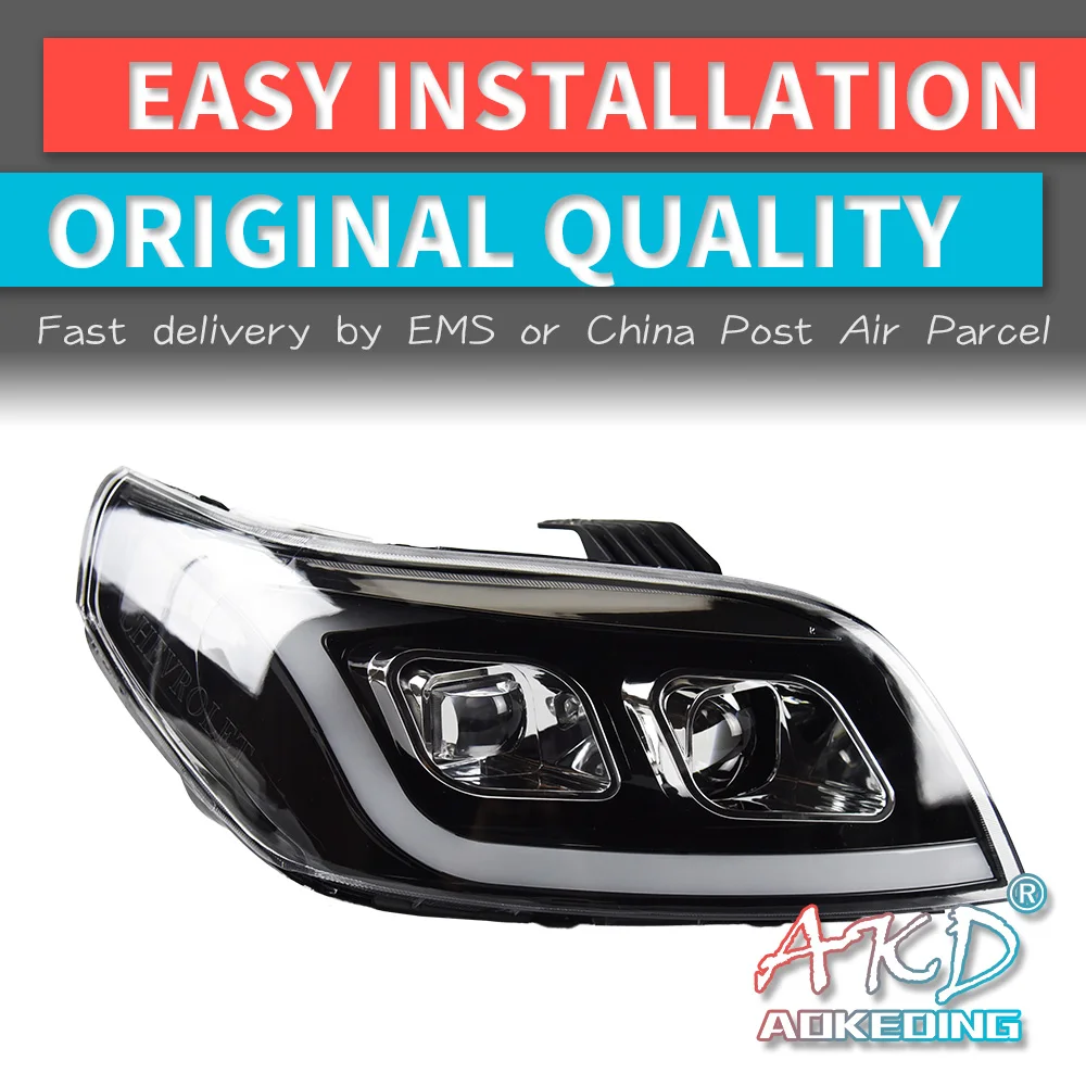 AKD tuning cars Headlight Chevy LOVA AVEO 2004-2018 Headlights LED DRL Running lights Bi-Xenon Beam Fog Low beam High | Автомобили и