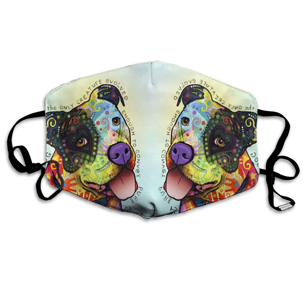 

Mouth Mask Adjustable Anti Dust Face Mask, Pitbull Art Face Mask For Cycling Camping Travel