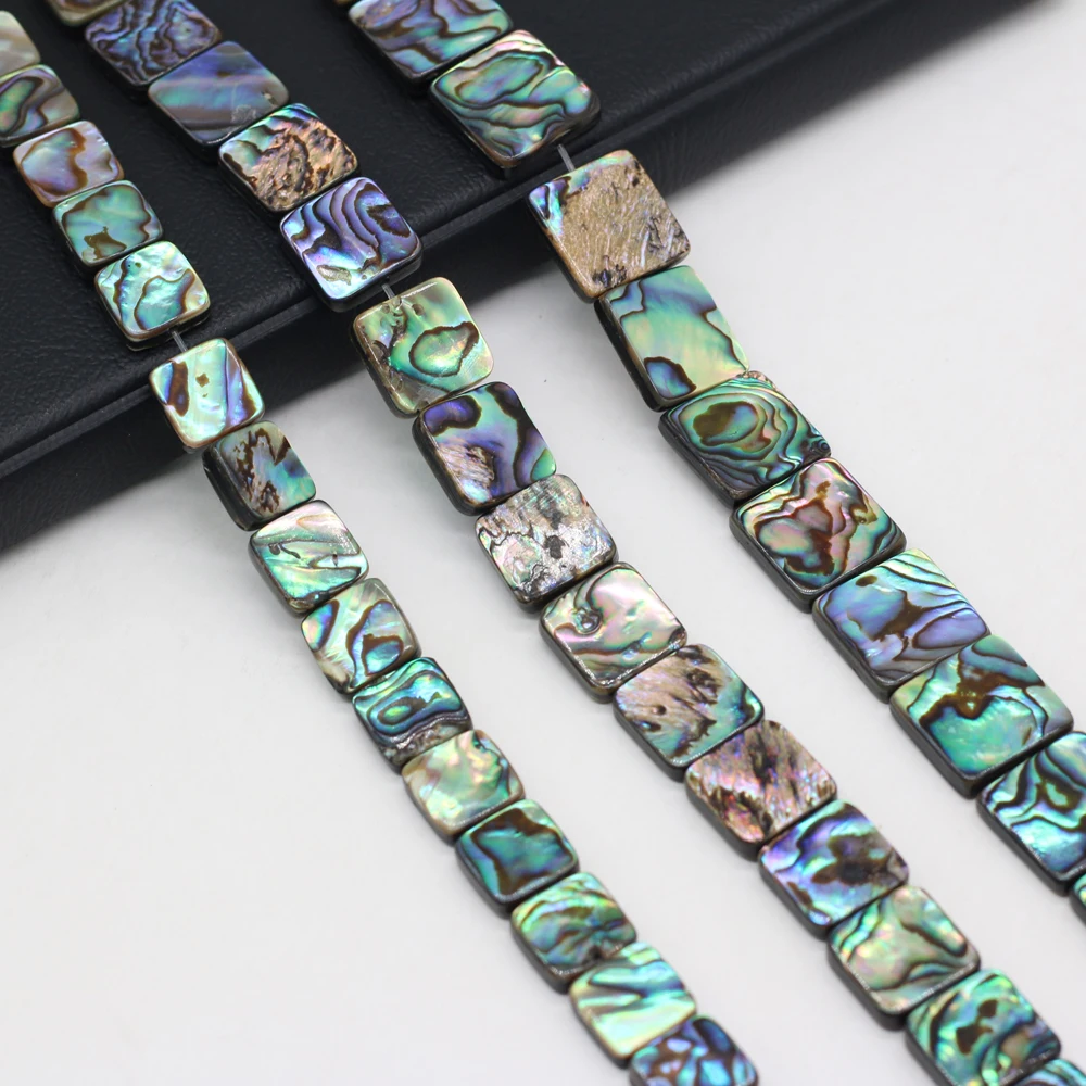 

5 Pcs Natural Abalone Shell Square Beaded Handmade Crafts DIY Cute Party Necklace Bracelet Jewelry Gift Making for Men and Women