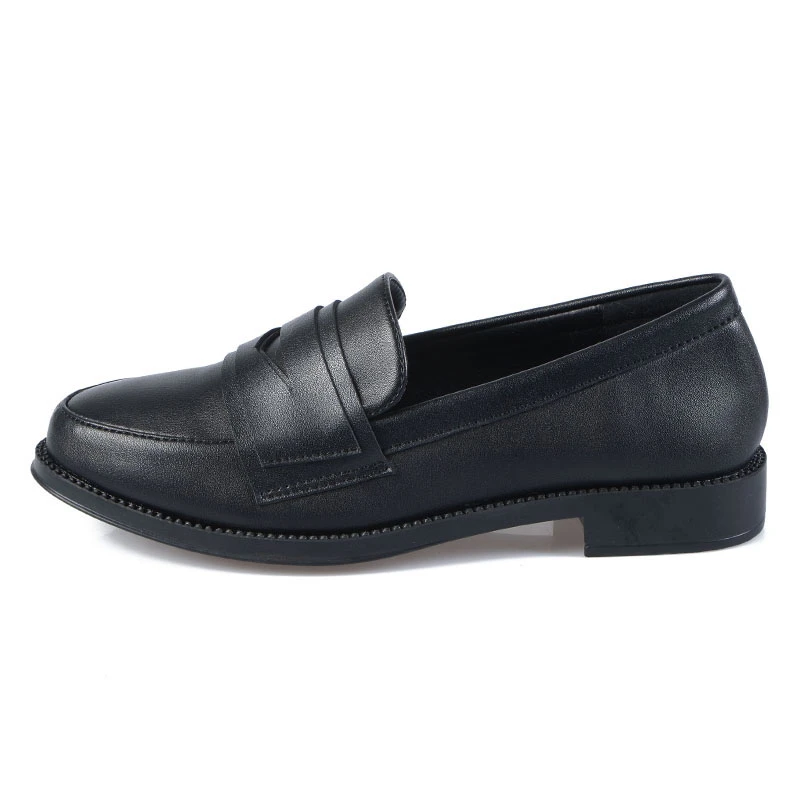 Туфли-оксфорды из натуральной кожи Женские черные туфли на плоской подошве в