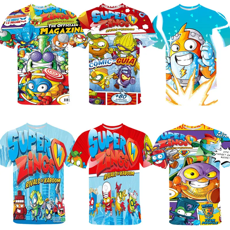 

Boys Summer Tshirts Super Zings Serie 4 T-Shirt Baby Boy Cotton Short Sleeves Toddler Kids Girls T Shirt Superzings Children Top