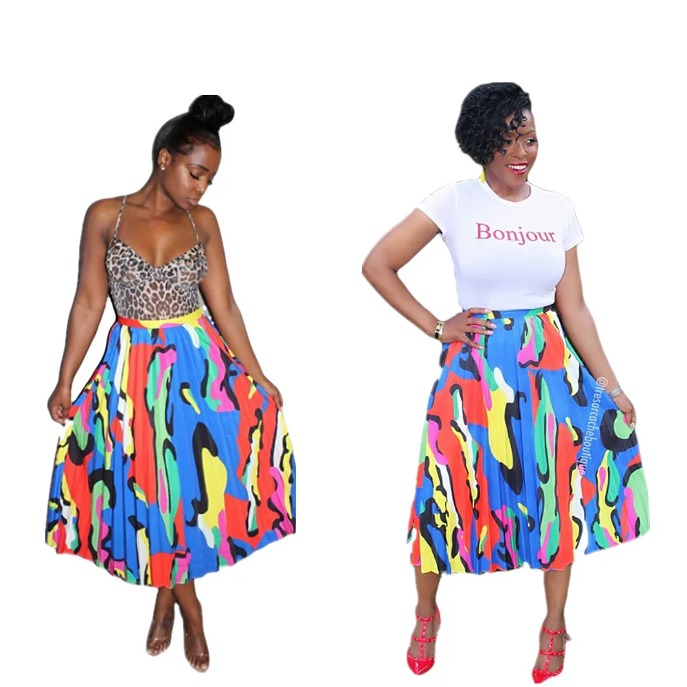 Dashiki African women wear sexy fashion pleated skirts casual print | Тематическая одежда и униформа