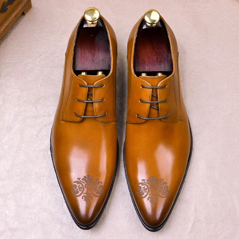 Роскошные мужские оксфорды ручной работы из натуральной кожи Итальянские
