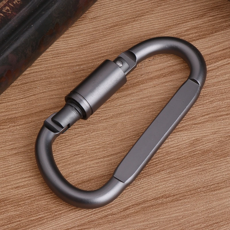 

Y1UC D Shaped Camping Carabiner Aluminum Alloy Locking Hook Ring Key Climbing Tools