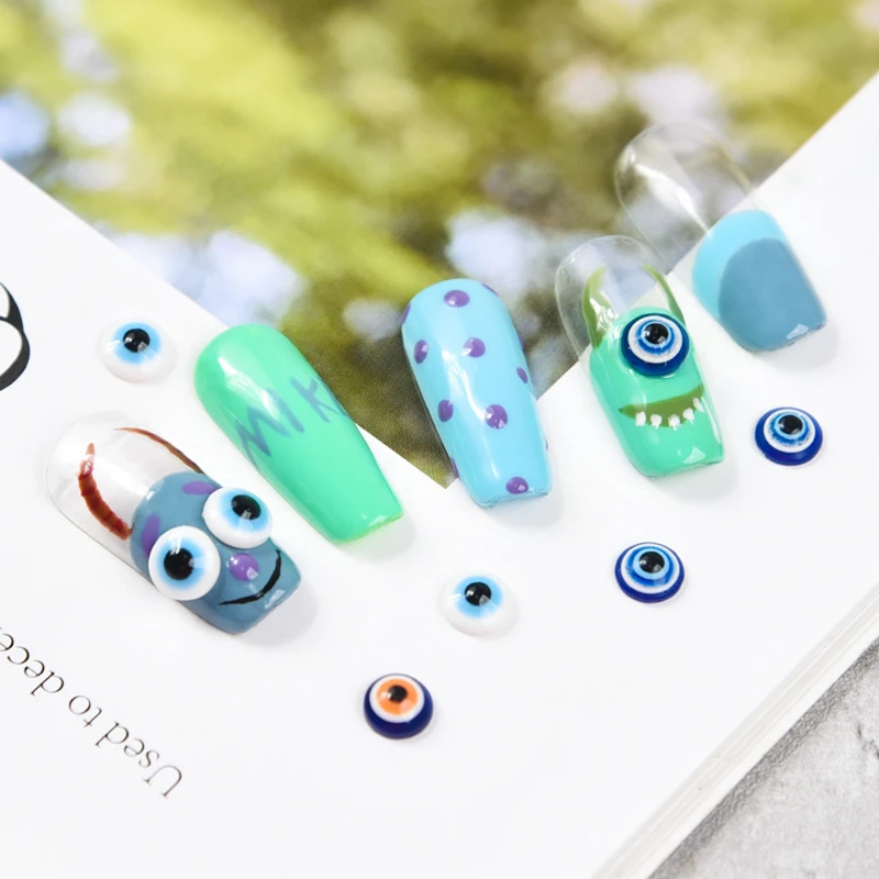 Одна коробка полимерные бусины в форме Луны 3D Искусственные акриловые наклейки