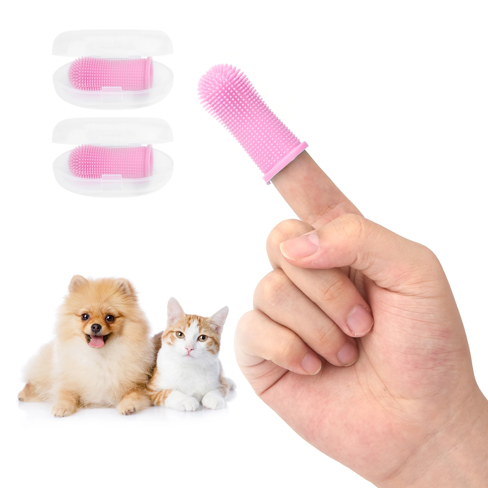 

Dog Toothbrushes Super Soft Pet Finger Toothbrush Teddy Brush Bad Breath Tartar Teeth Tool Dog Cat Cleaning Pet Supplies