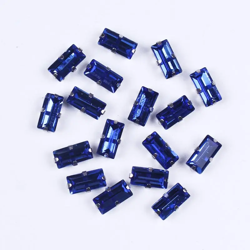 AB Стразы кристаллы для рукоделия прямоугольник с серебряным креплением