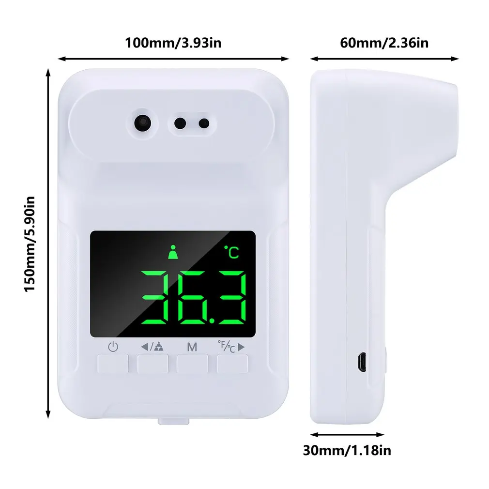 

Forehead Thermometer Fixed Thermometer K3S Thermometer Wall Non-Contact Thermometer Infrared Wireless Thermometer