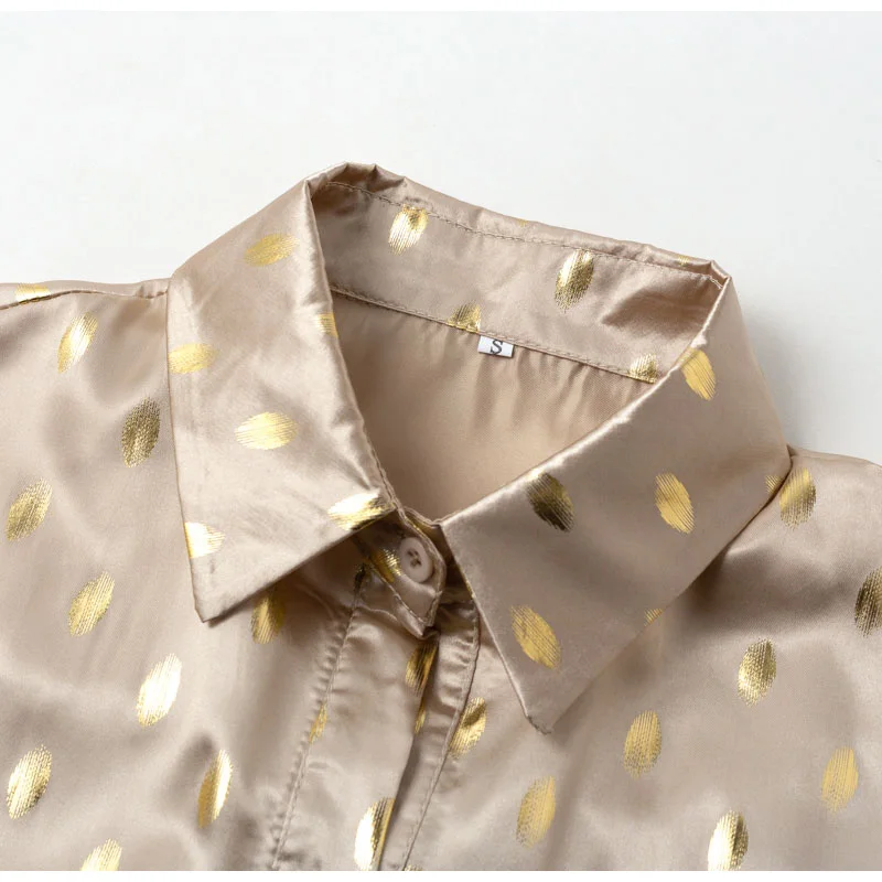 Элегантная женская блузка в горошек рубашка на весну и лето женские топы с