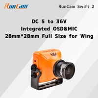 runcam swift 2 fpv camera integrated osd mic 600tvl dc 5 36v wdr ntsc full size cam for fpv drone and rc hobbies