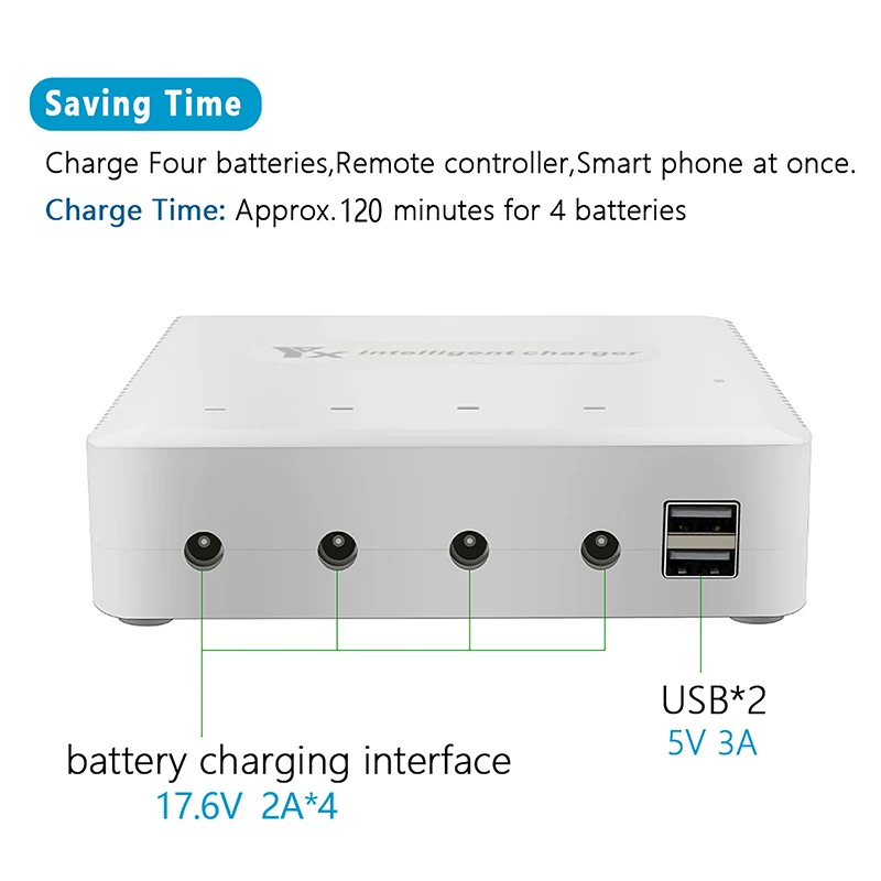 6 IN 1 Intelligent Battery Charger for DJI Mavic 2 Pro/Zoom Drone Accessories Batteries Remote Control Charging At The Same Time |