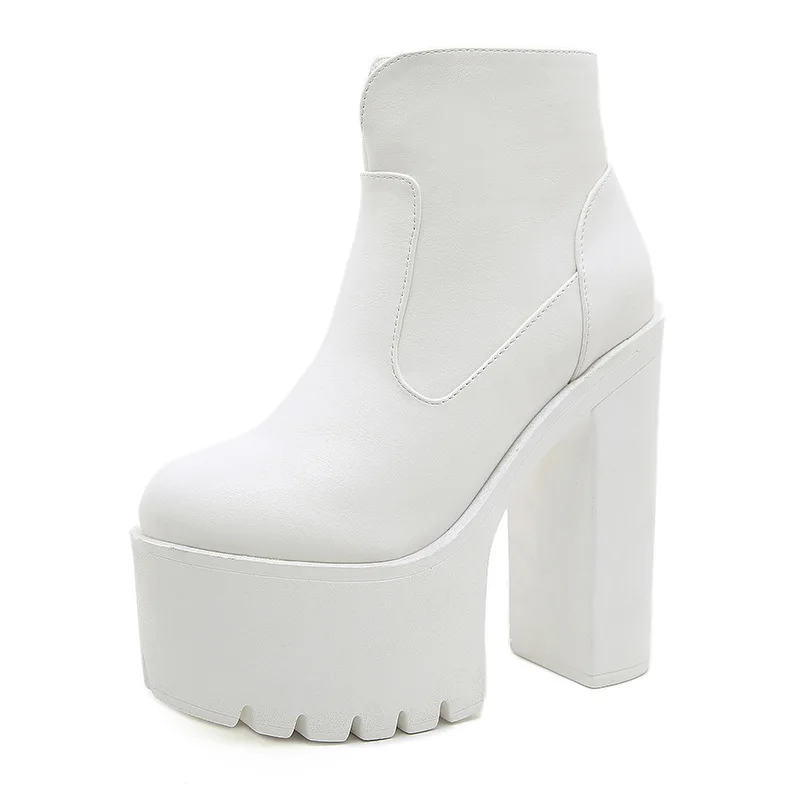 

2020 Plus size autumn and winter stage platform platform nightclub women's shoes thick heel high heel ankle boots women's boots