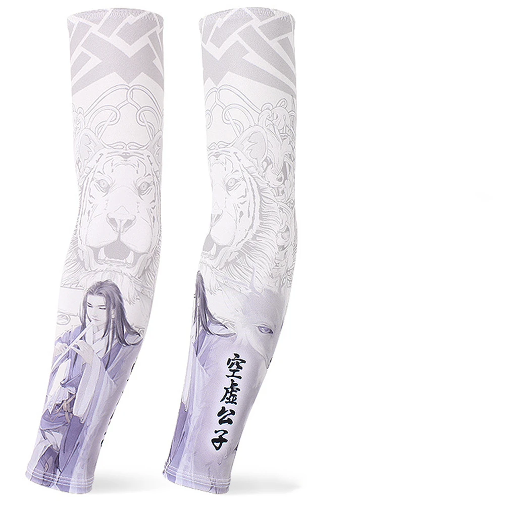 

Длинные перчатки защита от солнца УФ рукав ледяной шелк солнцезащитный рукав тату Цветок на руку рукав (пустота мальчик) 7