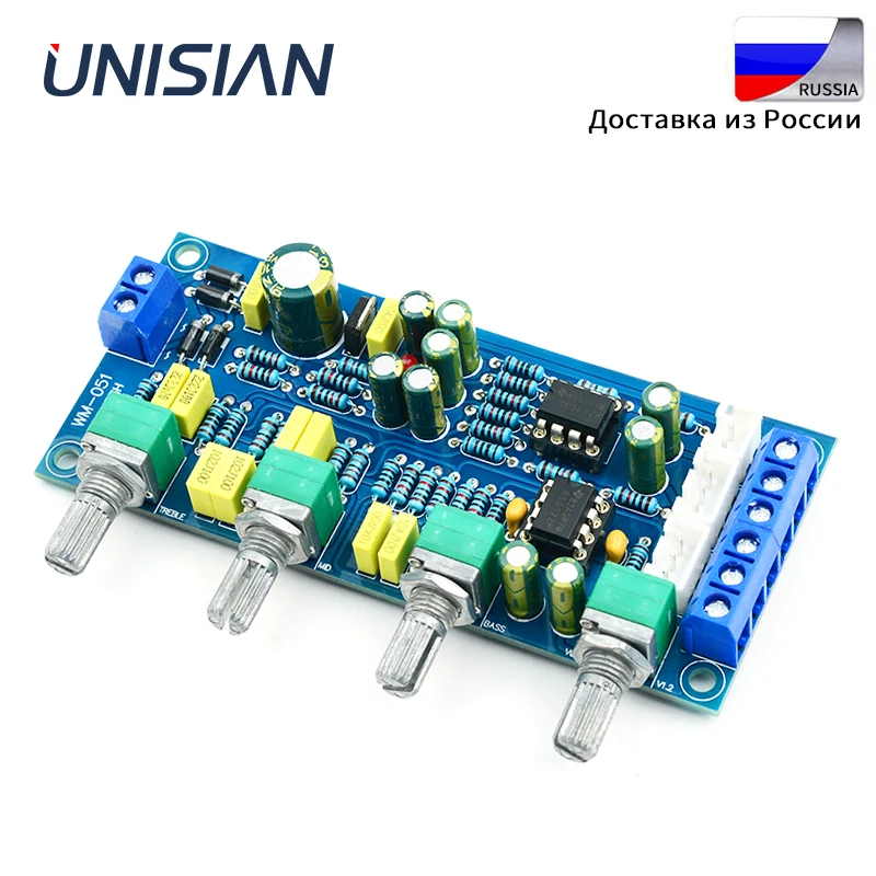 UNISIAN тональная плата NE5532 OP AMP Hi Fi предусилитель бас ВЧ баланс Объем Тон EQ