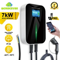 ev charger app wifi control 32a evse wallbox electric vehicle charging station with type 2 6m cable 7 2kw 1 phase iec 62196 2