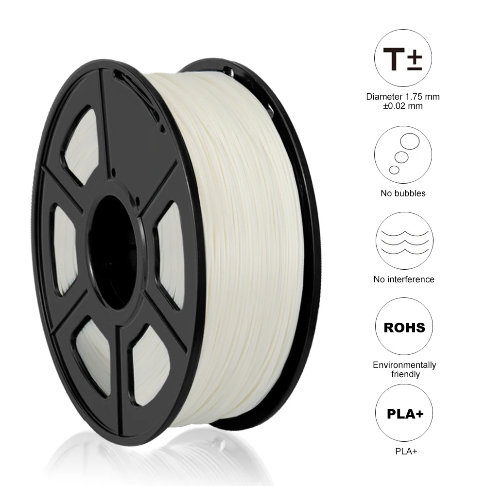 Sunlu1kg нити PLA plus 1,75 мм 1 кг/рулон заправки сырья пластиковые стержни с гладкой и упругой производительности образование