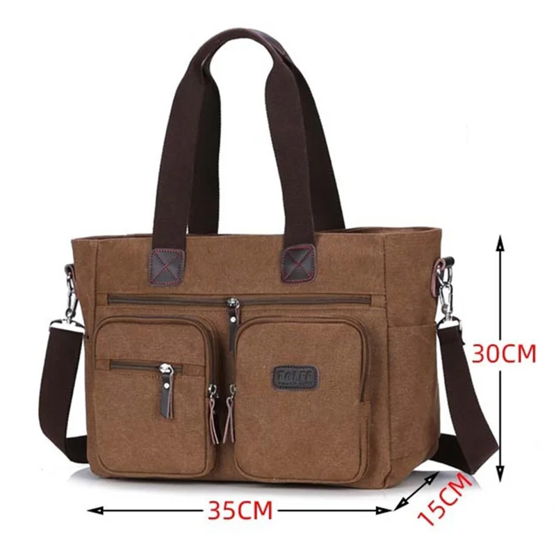 Men Canvas Briefcase Travel Bags Suitcase Classic Messenger Shoulder Bag Tote Handbag Big Casual Business Laptop Bag XA506F images - 6