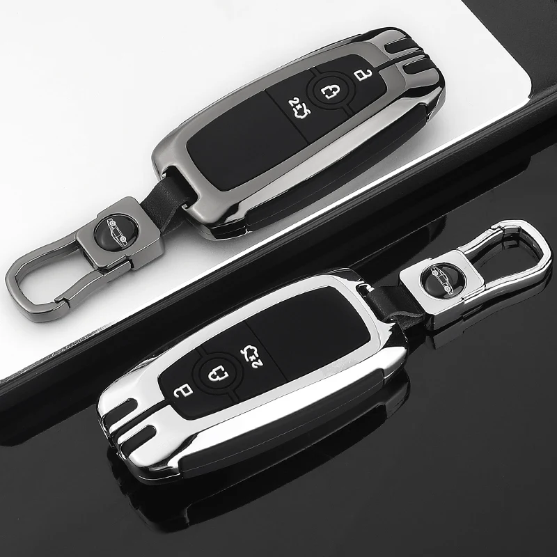 Цинковый сплав + силиконовый чехол для ключей от машины Ford EcoSport Fusion Mondeo Edge Mustang