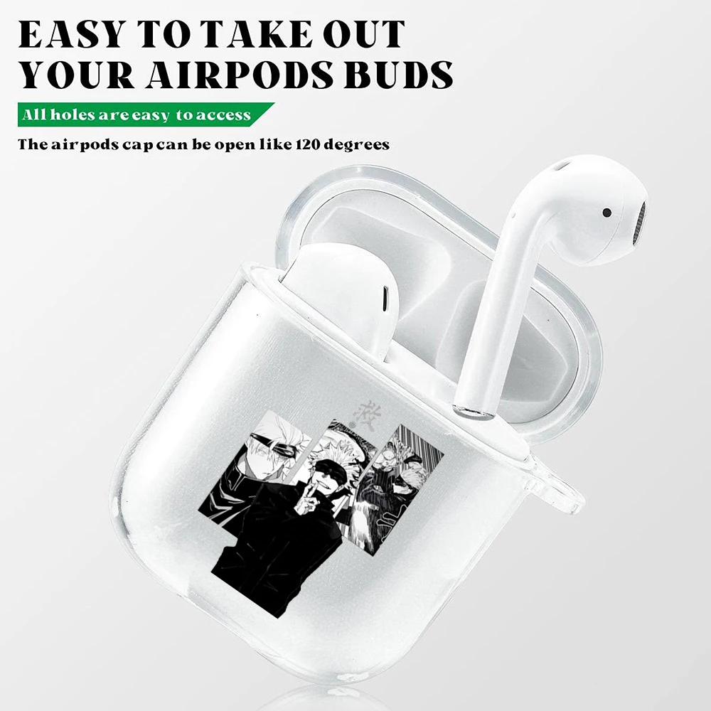 Прозрачный чехол для наушников Airpods 2/1 Япония аниме джудцу Kaisen Gojo Satoru мягкий
