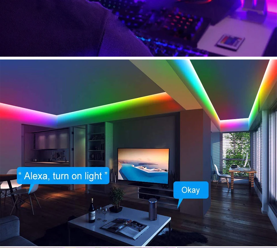 EeeToo WI-FI умный светильник RGB светодиодный ночной Светильник Диодная лента светодиодный RGB Гибкая полоса лампа ИК WI-FI контроллер DC12V ночной Светильник