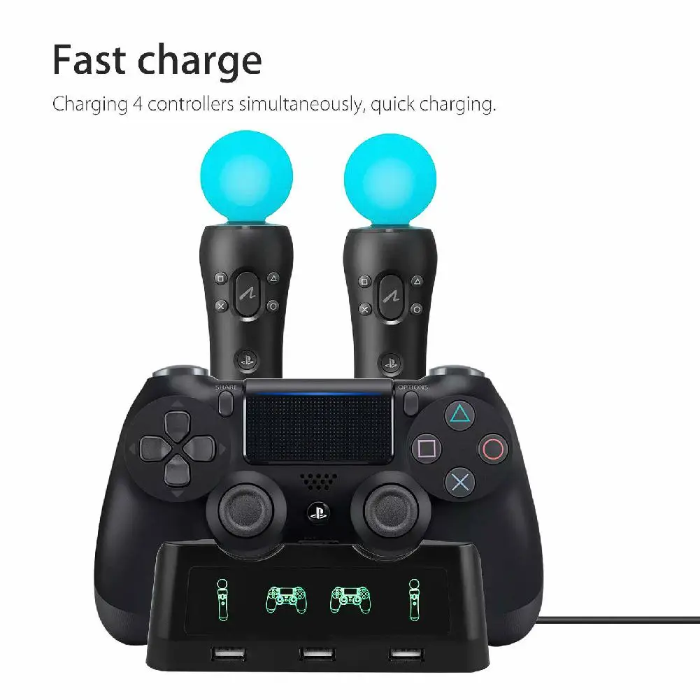 Док станция зарядная подставка для PS VR Move 4 аксессуары игр PS4 PSVR джойстик геймпады
