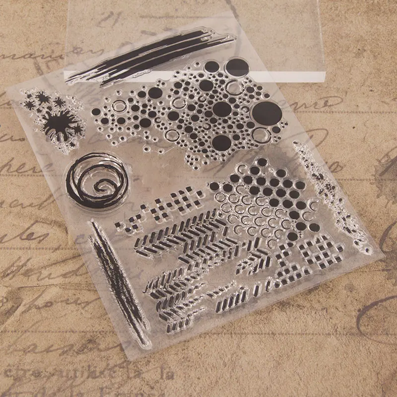 Круглые точечные прозрачные резиновые штампы для сделай сам скрапбукинга