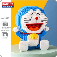balody 16131 anime doraemon cat robot sit animal pet 3d model diy mini diamond blocks bricks building toy for children no box