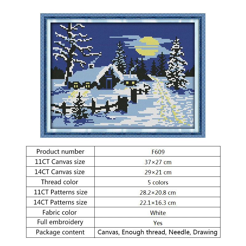 Cross stitch F609 Млечный Путь пейзаж стиль штампованные наборы для вышивки крестом мульти-карта 11ct 14ct Счетный принт на холсте DMC Вышивка-Шитье Сделай Сам комплект - Цвет: Cross stitch F609