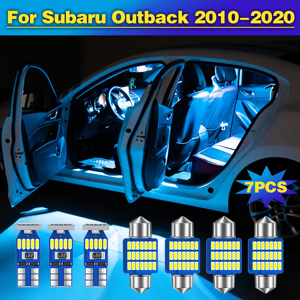 Светодиодсветодиодный лампы Canbus T10 7 шт. для чтения в салоне автомобиля Subaru Outback 2010