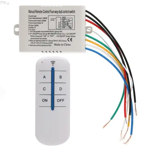 4-канальный беспроводной переключатель для лампы, приемник-передатчик
