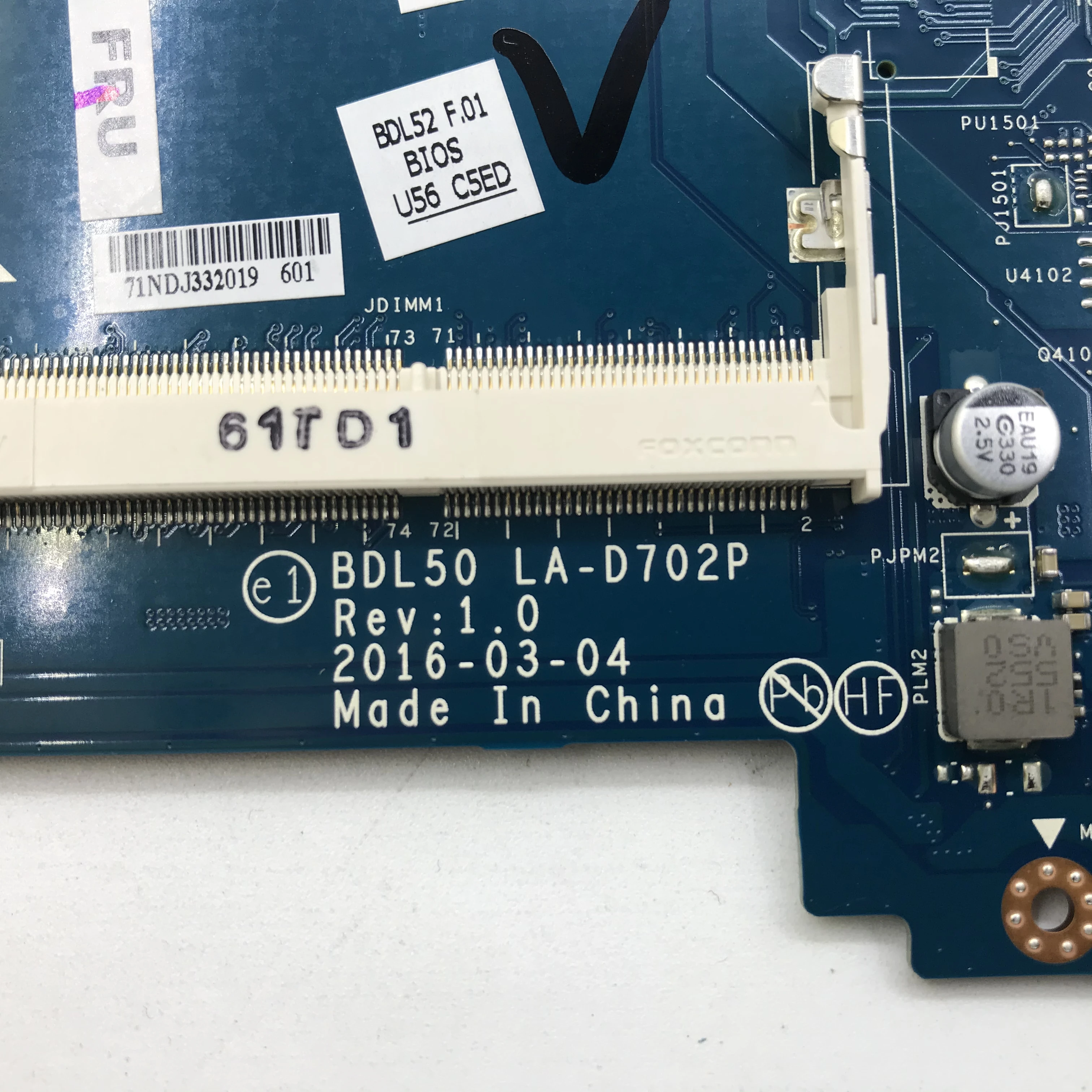 Материнская плата KEFU 15 AY для ноутбука HP 250 G5 AC материнская LA D702P 854943 001 601 с CPU N3710 100%