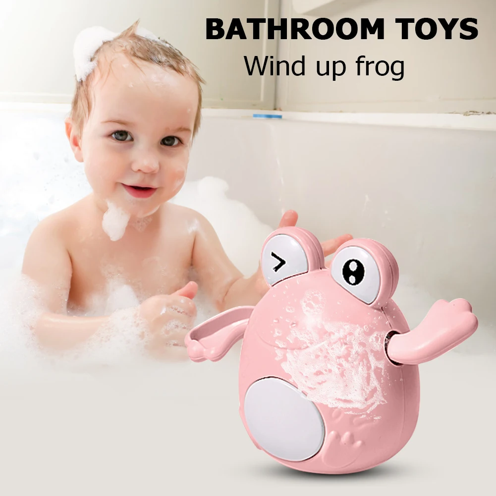 

Baby Bath Toy Frog Wind-up Kids Water Floating Chain Clockwork Toy Beach Infant Swimming Pool Toys Water Playing for Children