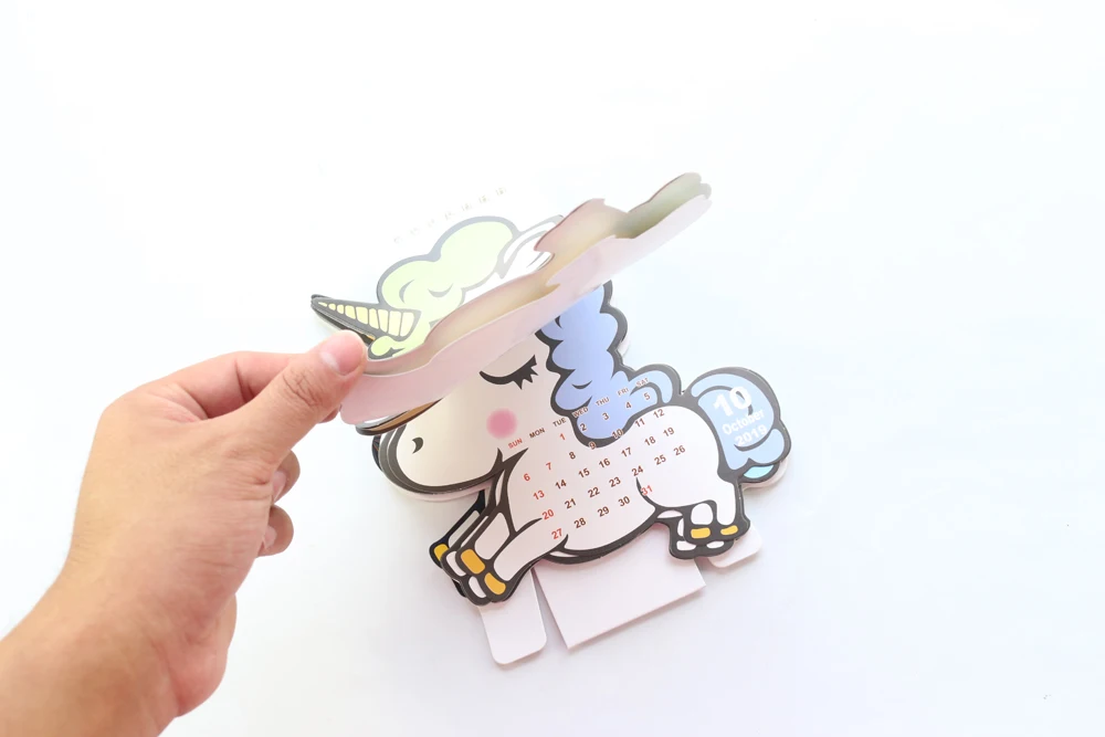 Domikee милый Настольный календарь на год kawaii в форме единорога, школьный настольный календарь, планировщик, канцелярские принадлежности