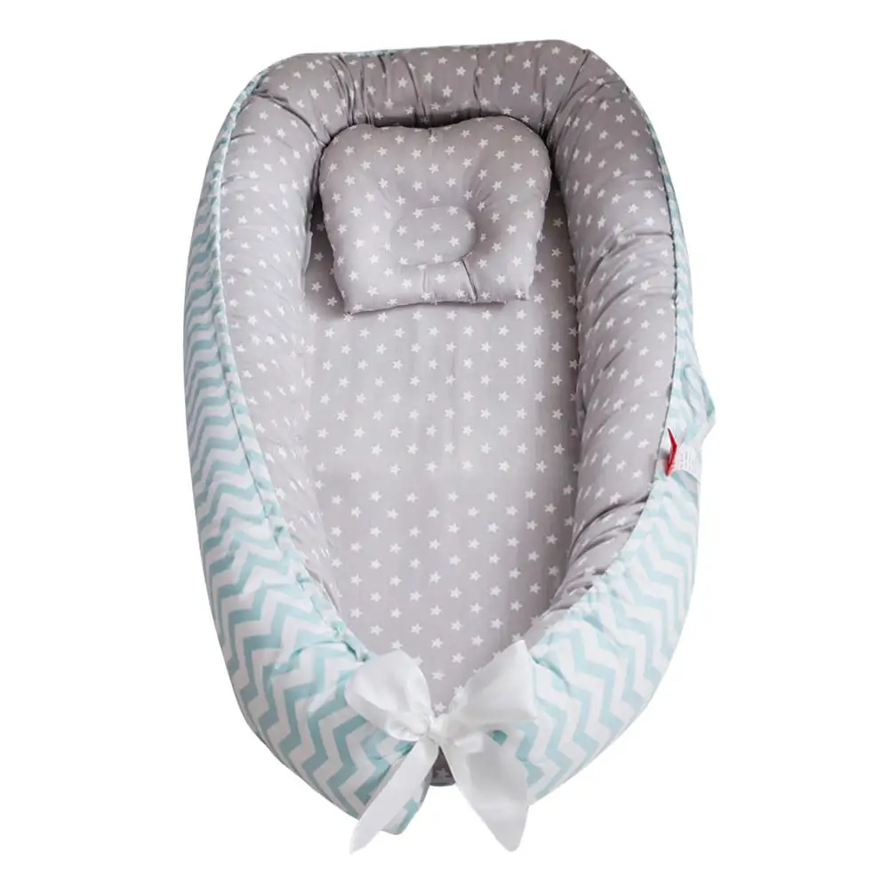 

Newborn Baby Nest Bed Portable Crib Travel Bed Baby Lounge Bassinet With Pillow Cushion For Baby Sleeping 85x50cm Cradle Small