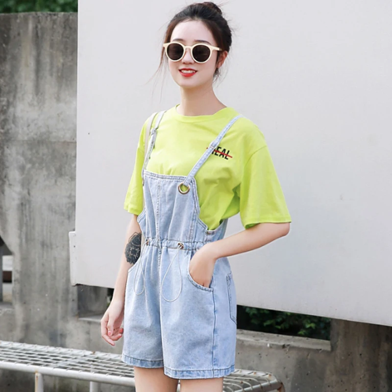 Женские Комбинезон джинсовая одежда Стиль: лето 2016 г. Джинсовые шорты Большие