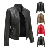 european code wash increase down maam jacket loose coat woman leather clothing woman locomotive serve