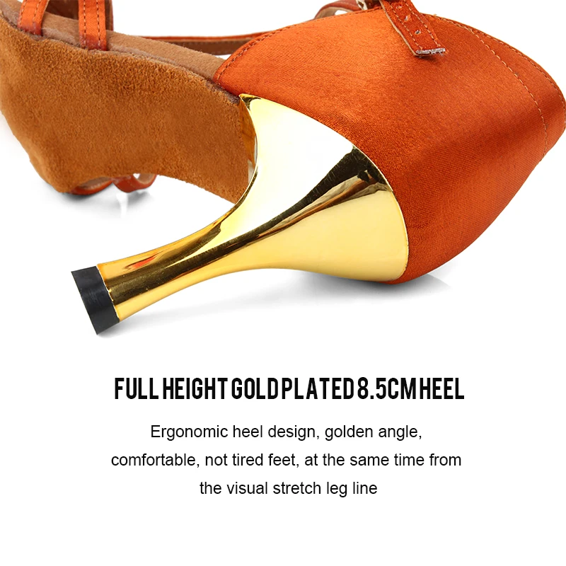 

Women's Tango/Ballroom/Latin Dance Dancing Shoes High Heel Salsa Performance Professional Dance Shoes Soft Bottom Satin Sandal