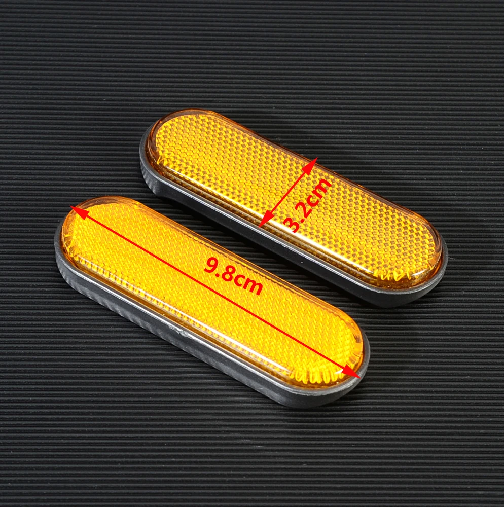 Универсальные янтарно желтые отражатели на передние ножки вилки наклейка