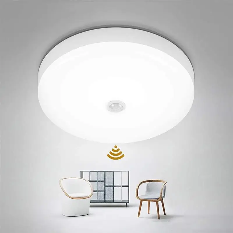 

Flush Mount Ceiling Light 12W LED Fixture Motion Sensor Light Indoor Light For Kitchen Bedroom Hallway Induction Ceiling Lights