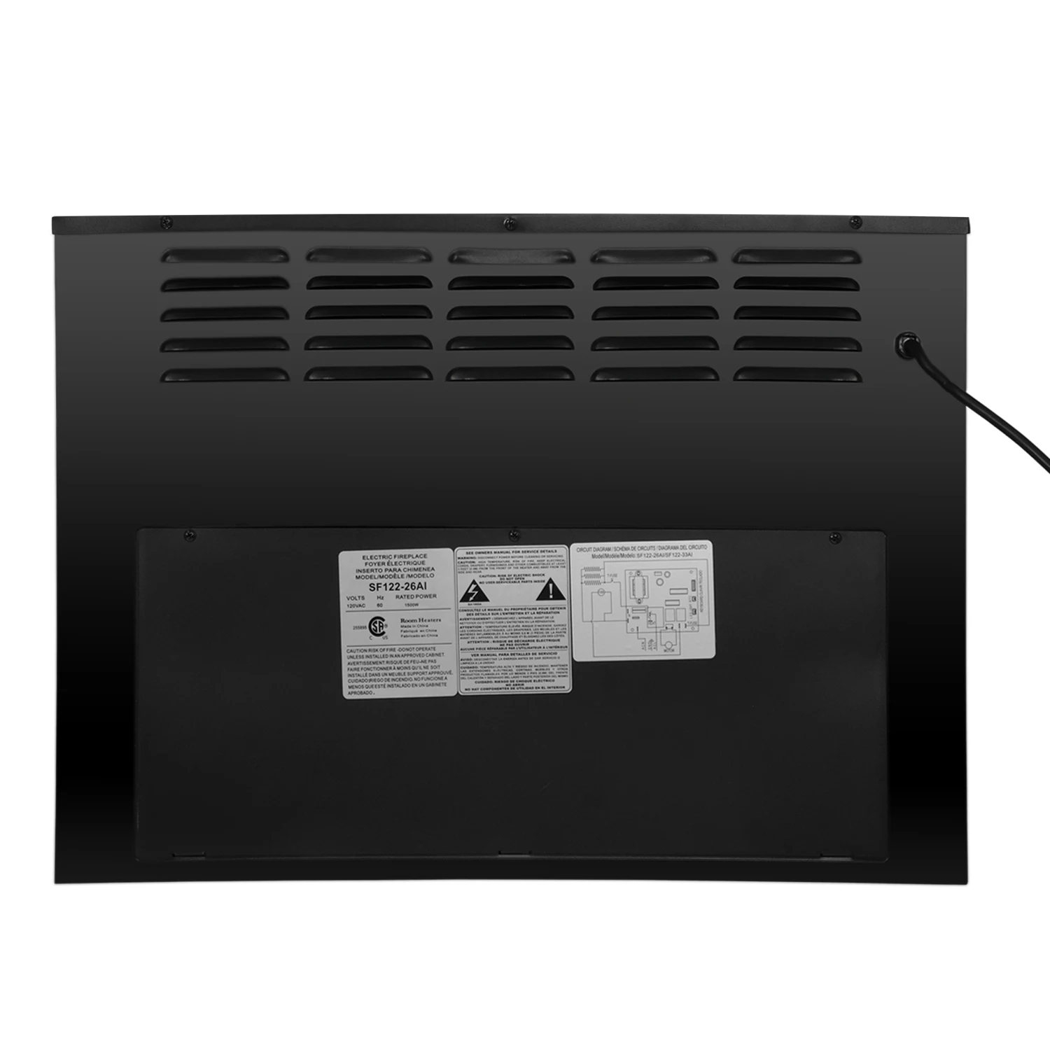 

SF122-26AI 26 inch 1500w Embedded Fireplace with Large Remote Control Inclined Wall Tile Fake Wood Quartz Tube Household PAK55