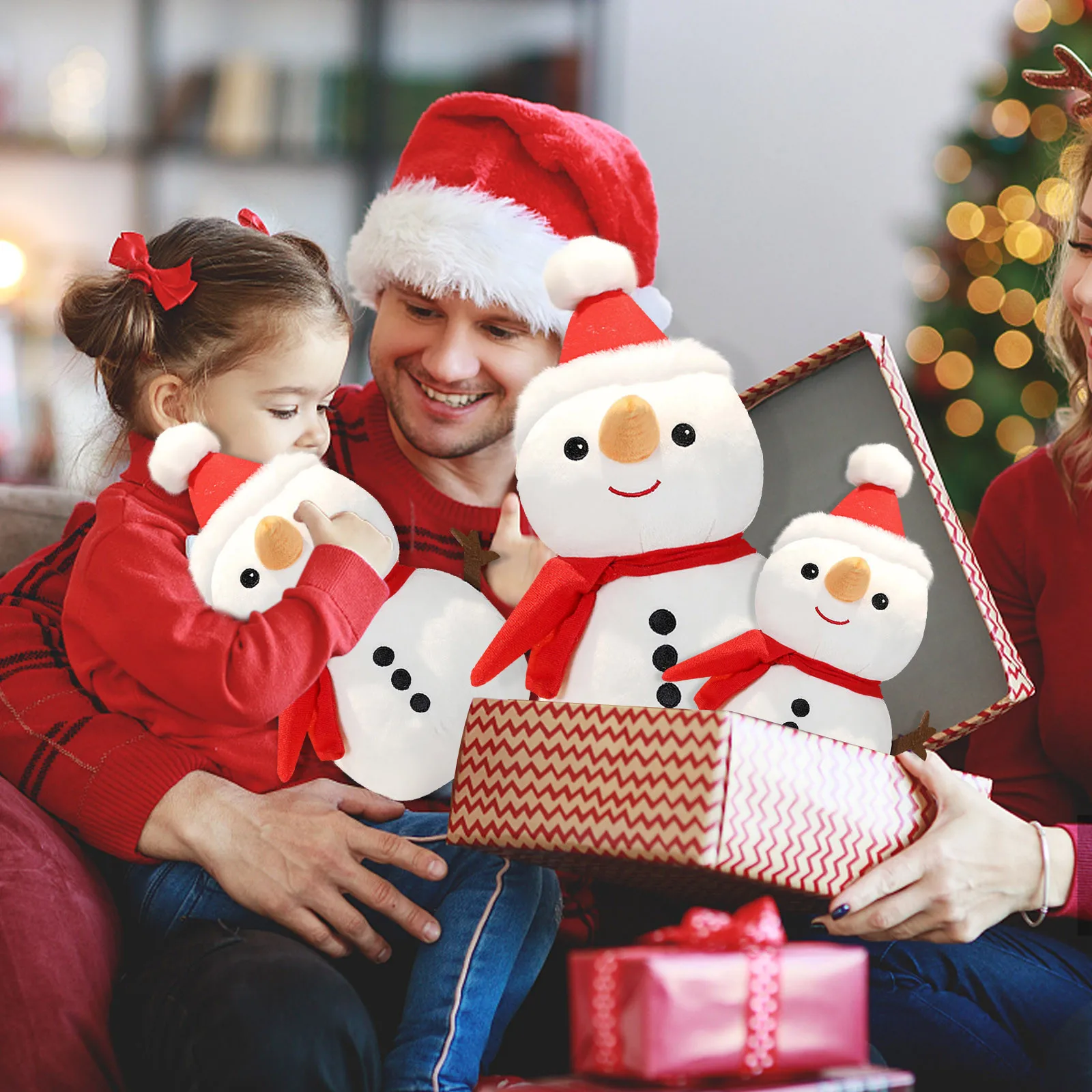 

Christmas Plush Dolls Snowman Dolls Kawaii Cartoon Home Ornament Decoration Toys Cute Santa Clause Doll Set Wholesale For Kids